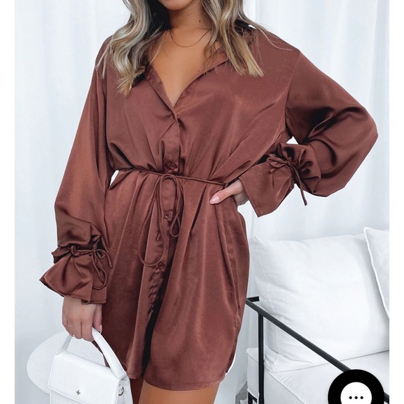 Satin oversized blouse dress - Picture 5 of 7
